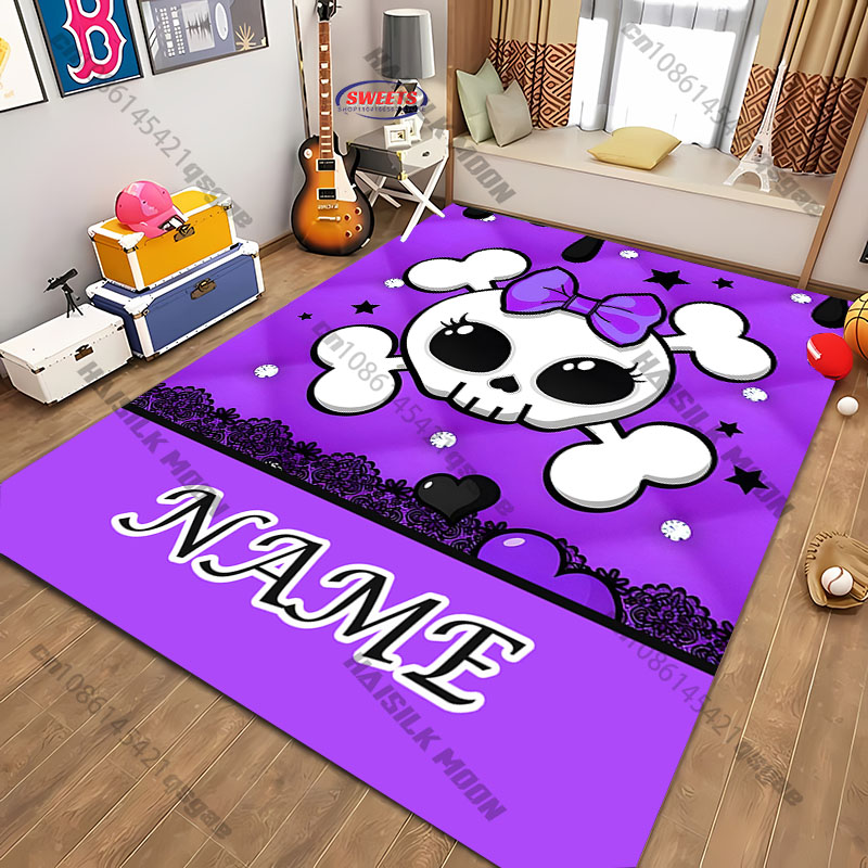 Home Bathroom Name - Коврик с милым принтом черепа на