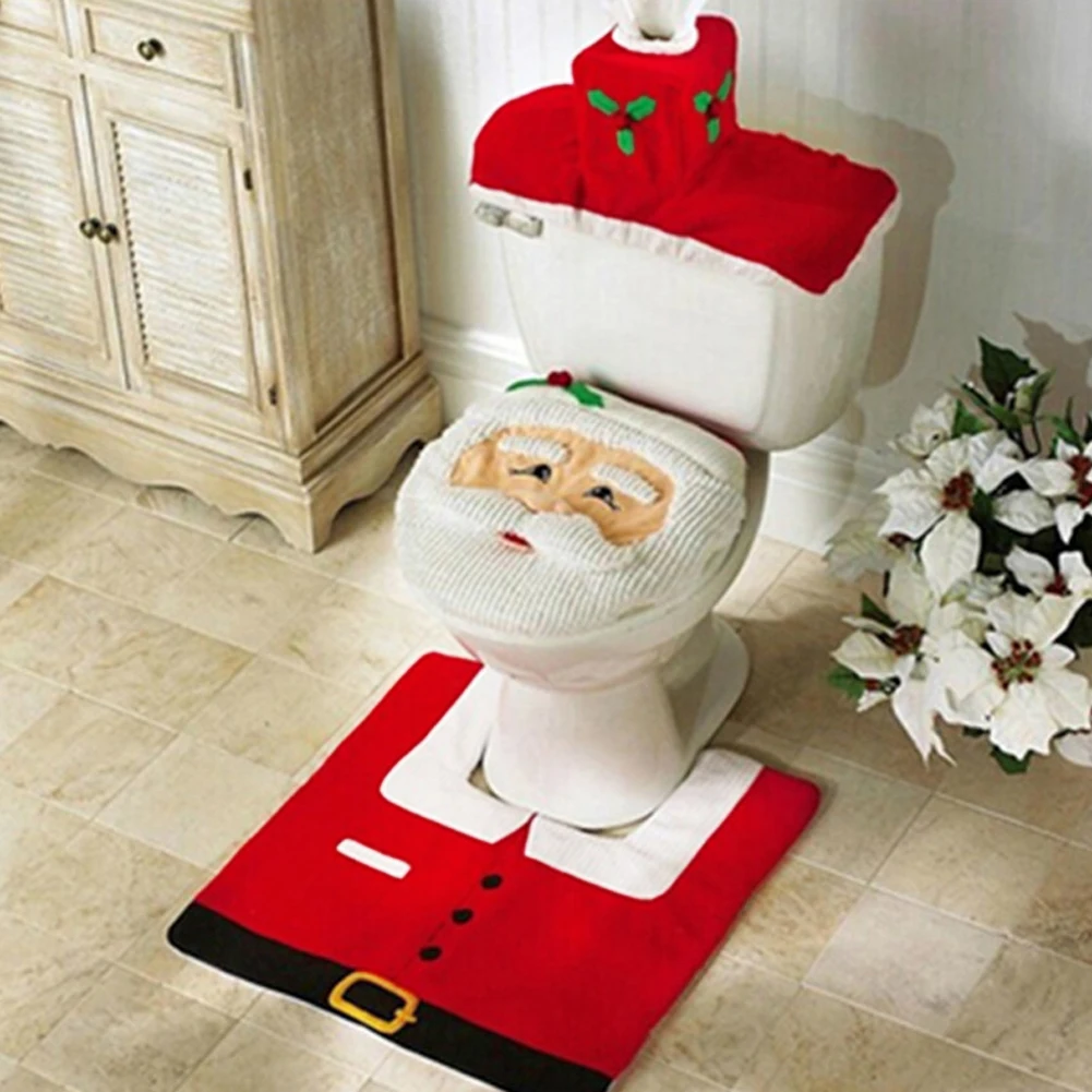 Home Of The Year Bathroom - 2026 Милые рождественские накладки на унитаз,