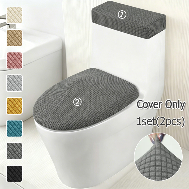 Home Bathroom With Two Toilets - Комплект из 2-х эластичных чехлов для