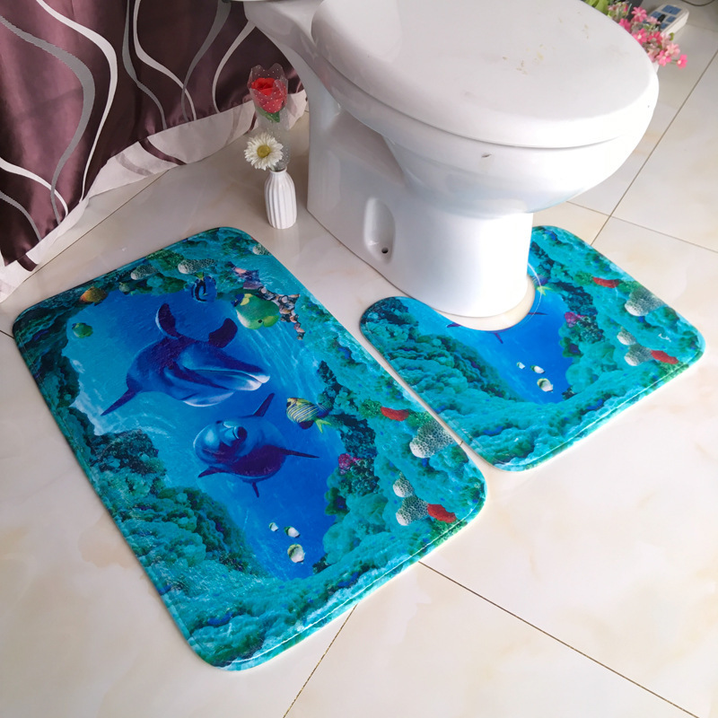 Home Bathroom With Two Toilets - Коврик для ванной комнаты, напольный коврик