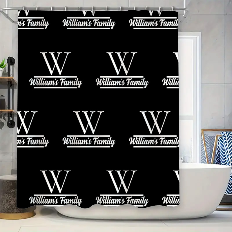 Home Bathroom Name - Настраиваемая персонализированная занавеска для душа для